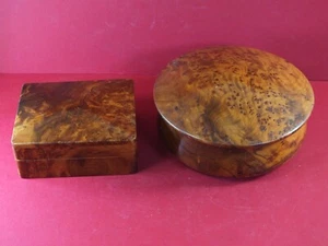 2 x Marokkanische Thuya Holz Boxen - 6" Rund & 4,25" x 3,75" Rechteck - Bild 1 von 5