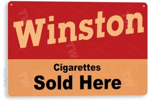 Letrero de cigarrillos Winston, letrero de cigarros de tabaco retro tienda de humo letrero de lata C783 - Imagen 1 de 3