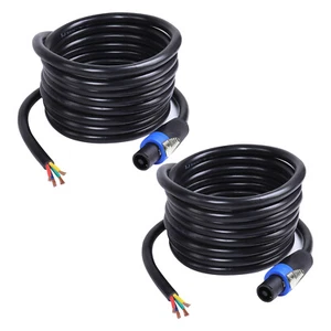 2PCS Open End 4 Conductors Speakon Speaker 12FT Cable NL4FC For Outdoor Speakers - Picture 1 of 7