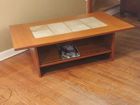 Mid Century 1970s Gangso Mobler Danish Teak Tile Coffee Table, See Description Cover
