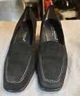 Andre Assous Italy Black Suede SlipOn Wedge Loafer Pump Women Shoes 8M worn 1x