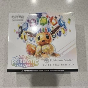 PRISMATIC EVOLUTIONS SCARLET & VIOLET POKEMON CENTER ELITE TRAINER BOX SEALED - Picture 1 of 9