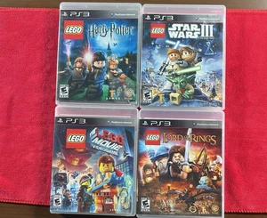 Lego PS3 Game Lot - Star Wars III, LOTR, Lego Movie, Harry Potter Y1-4 w/ Cases - Picture 1 of 2