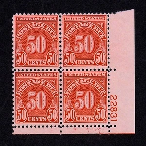 lss US Scott #J86a 1931 50c Scarlet Postage Due MNH Plate Block - Picture 1 of 2