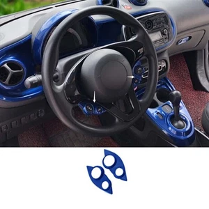 2PCS Steering Wheel Navy Blue Button Cover Tirm For Benz Smart Fortwo 2015~2020 - Picture 1 of 6
