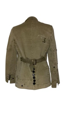 Zadig & Voltaire Sz M Womens Green Vladimir Grunge Utility Jacket Army Military - Image 1 of 4