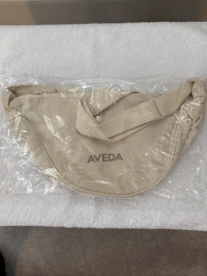 Bolso cruzado/bolso de cosméticos AVEDA de lona natural de algodón con cremallera NUEVO Foto 1 de 1