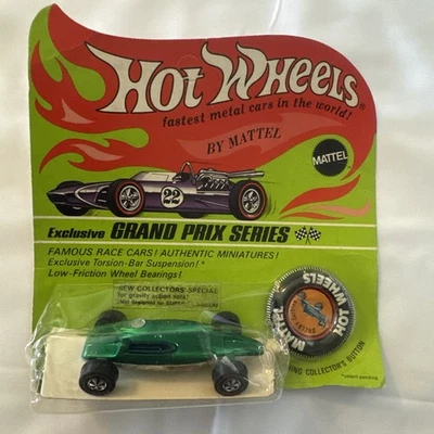 NUEVO Green Shelby Turbine Hot Wheels Redline Grand Prix 1969 Mattel Foto 1 de 4