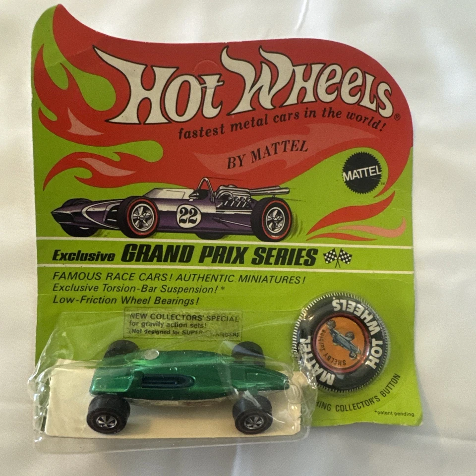 NUEVO Green Shelby Turbine Hot Wheels Redline Grand Prix 1969 Mattel Foto 1 de 4