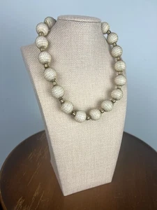Collana Vintage Anni 50 Maglia Oro Via Avvolta Perline Dichiarazione Regolabile Non Marcata - Foto 1 di 7