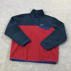 Patagonia Synchilla Snap-T Fleece Pullover Mens Medium Blue Red Quarter Snap - Picture 1 of 16