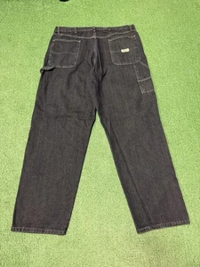 Vintage Wrangler Carpenter Jeans Herren Gr. 38x32 Schwarz Denim Straight 94LSWKB Vintage - Bild 1 von 16