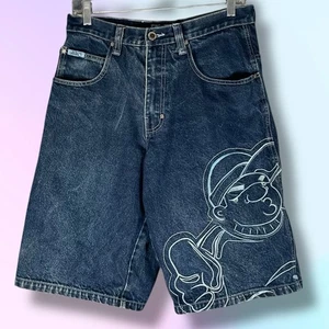 Southpole Men’s Size 32 Baggy Shorts Embroidered Leg Vintage Y2K Skate Jorts - Picture 1 of 12