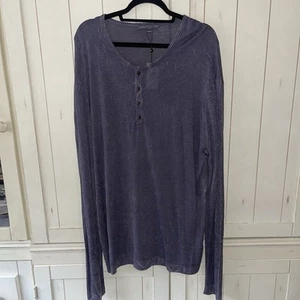 NWT John Varvatos Luxury Henley Marble Wash Purple Haze Heritage Shirt Sz XXL - Picture 1 of 13