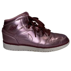 Nike Air Jordan Retro Mid Patent Leather Trainers Pink Rose AV5174-640 - Picture 1 of 6