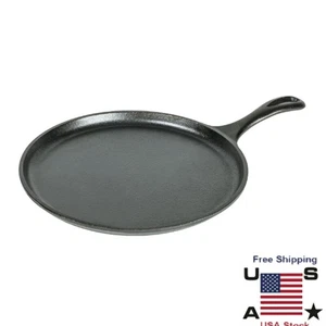 Plancha de hierro fundido reversible de 10,5 pulgadas redonda de hierro fundido pre-sazonado - Imagen 1 de 9