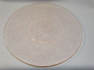 1930's MACBETH EVANS DOGWOOD APPLE BLOSSOM PINK DEPRESSION GLASS 11.5" SALVER - Picture 1 of 3