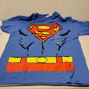 DC Comics Superman Muscles Costume T-Shirt, Blue, Size Child Medium 