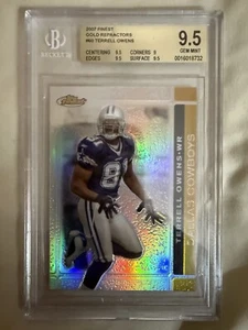 2007 Topps Finest #60 Terrell Owens GOLD Refractor #/50 SP BGS 9.5 Cowboys HOF - Picture 1 of 2