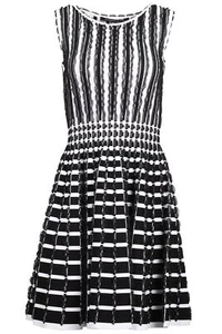 ANTONINO VALENTI BLACK AND WHITE KNIT MINI DRESS IT 40 UK 8 - Picture 1 of 4