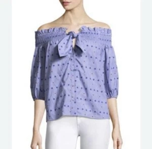 Camicia PARKER Spade Off the Shoulder in multi con etichette donna taglia XS $168 vendita al dettaglio - Foto 1 di 3