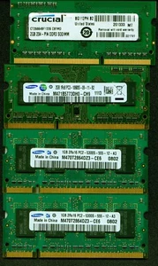 4 - 204 Pin SODIMM (2)DDR3 (2)DDR2 Laptop Member Modules - two-2GB, two-1GB-USED - Picture 1 of 1