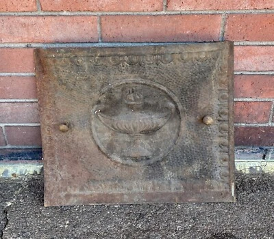 "ANTIGUA Antorcha Florero Victoriano Ornado Cubierta Chimenea de Estaño 20 X 16,75"" c" Foto 1 de 3