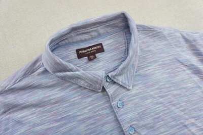 Johnston & Murphy Polo Shirt Space Dye Stretch Size 2XL Golf Casual Purple - Image 1 of 4
