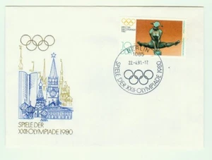 Germany DDR 1980(Apr. 22)Sc#2098 On the Bars, by Erich Wurzer Olympics FDC Cover - Picture 1 of 3