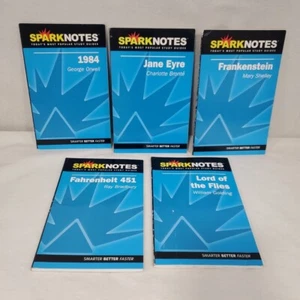 Sparknotes Lot of 5 Study Guides Shelly Bradbury Bronte Orwell and Golding - Picture 1 of 17