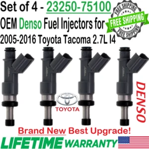 NEW OEM Denso x4 Best Upgrade Fuel Injectors for 2005-2016 Toyota Tacoma 2.7L I4 - Picture 1 of 3