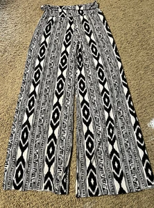 India Boutique Damenhose schwarz-weiß weites Bein Poly-Mischung Einheitsgröße - Bild 1 von 3