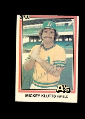 Mickey Klutts 1981 Donruss A's authentic autographed card - Image 1 of 2