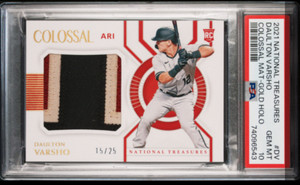 2021 NATIONAL TREASURES COL. MAT. GOLD HOLO #/25 DALTON VARSHO RC PSA 10 POP 1 