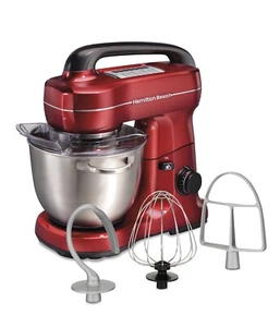 Red - Electric Stand Mixer, 4 Quarts, Dough Hook, Flat Beater Attachments, NEW - Picture 1 of 6