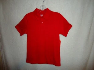 Wonder Nation Boys S M L XL School Uniform Polyester Cotton Red Polo Shirt (CP) - Picture 1 of 8