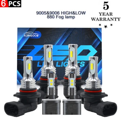 Para For Chevy 2001-2006 Chevy Tahoe 6x LED Faro Alto/Bajo+Bombillas antiniebla - Image 1 of 4