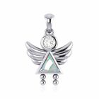 Heavenly Gift Little Angel Girl Sterling Silver Pendant By Peter Stone Jewelry