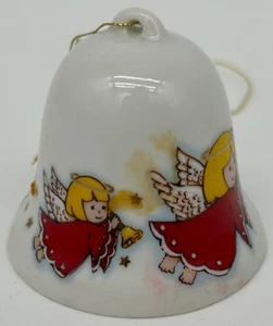 Buon Natale 1984 Angelo Campanella Albero Ornamento ~ Campanella Decorativa in Ceramica - Foto 1 di 5