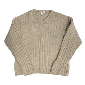 Suéter De Colección Años 90 J Crew Remero Beige Marfil 100% Lana Acanalado Tejido Pescador Para Hombres L - Imagen 1 de 10