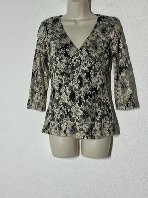 Camisa Top Vintage Envoltura Negra Dorada Encaje Y2K Hada Capricho Pequeña Foto 1 de 4