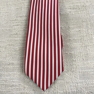Corbata Romario Manzini Collection Rayas Rojas y Blancas 100% Poliéster Foto 1 de 4