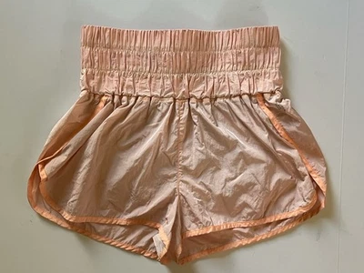 Pantalones cortos Free People FP Movement The Way Home tiro alto para mujer talla M melocotón Foto 1 de 4