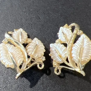 Vintage Lucite /Thermoset Clip On Earrings - Picture 1 of 12