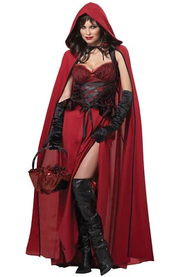 Nuevo Sexy Rojo Oscuro Caperucita Gótico Libro de Cuentos Adulto Disfraz de Halloween Foto 1 de 2