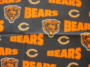 CHICAGO BEARS NFL COTTON FABRIC 2 Pieces 14" x 11" Each +FREE SHIP Remnants Mask - Bild 1 von 1