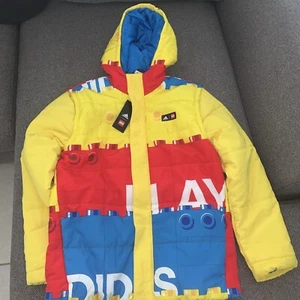 Adidas x Lego U Lego W 2in1 Puffer Padded Jacket Retail $220 NWT Size L Youth - Picture 1 of 10