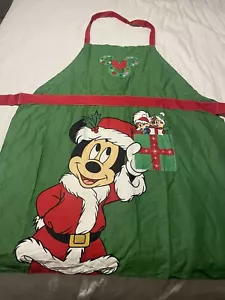 New Disney Parks Santa Mickey Mouse Christmas Holiday Kitchen Apron 0193-AG - Picture 1 of 10