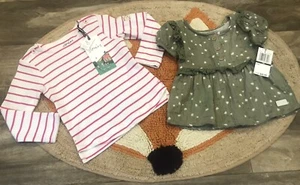 NEW Baby Girls 12-18M 7 All Mankind & Joules Organic Boutique Tops - Picture 1 of 13