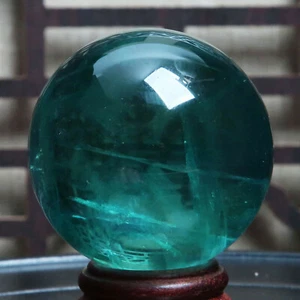B6006 - 55mm-287g Natural Green Fluorite Quartz Crystal Sphere Ball Healing - Bild 1 von 12